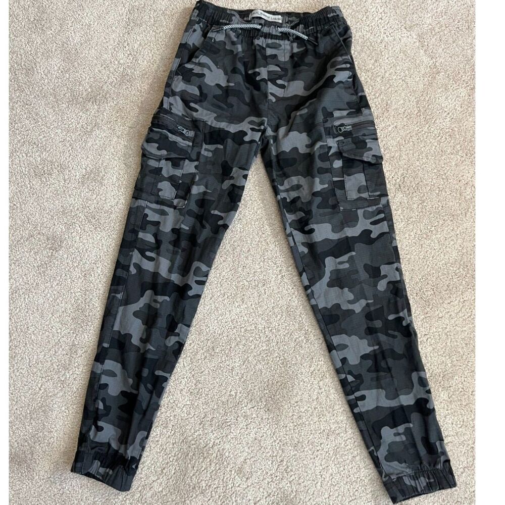 Public Supply Grey Camo Cargo Utility Joggers Size Large -14/16